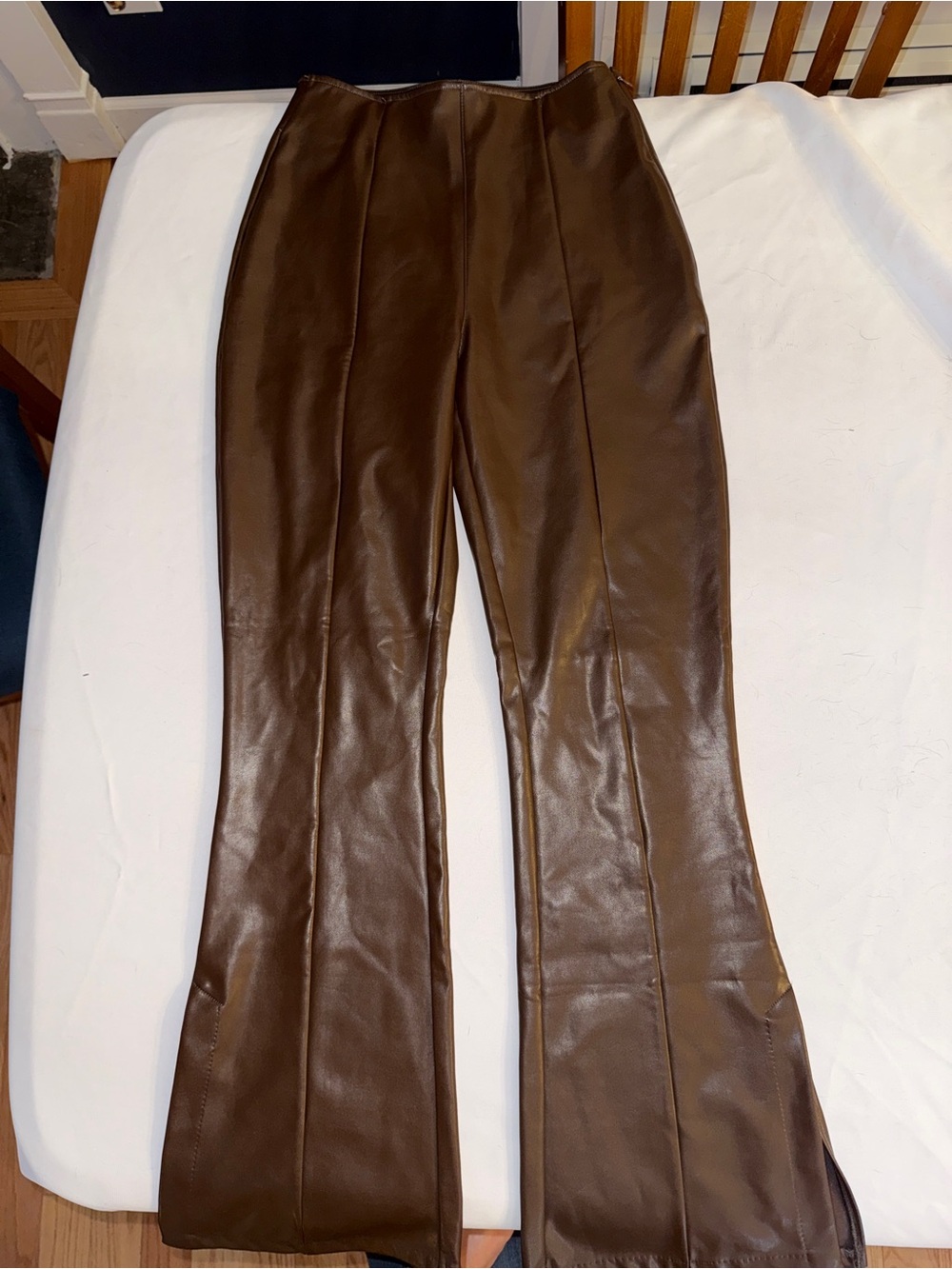 Abercrombie & Fitch Brown Faux Leather Flare Jeans